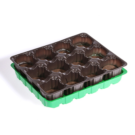 Набор для рассады с 12 торфяными таблетками d41мм (кассета+лоток)  *44