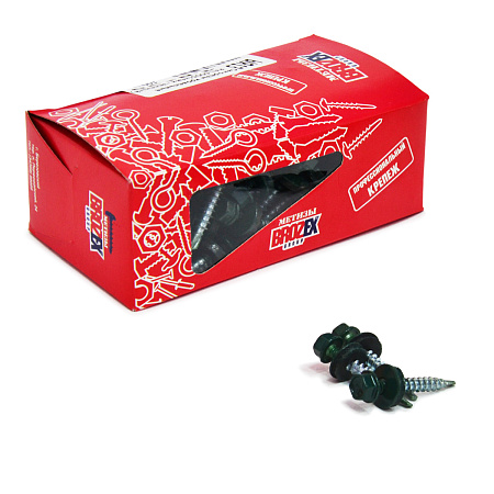 Саморезы кровельные BROZEX коробка 4,8*35 (100шт) RAL 6005 тем-зел *6