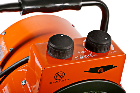 Пушка тепловая электрическая  3кВт 185м3/ч S-40м2 ТЭН круглая 220В FH3033CR STURM *1