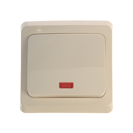 Выключатель "Этюд" СП 1кл. кремовый с подсветкой ВС10-005К  *10/20