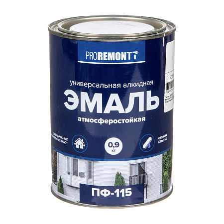Эмаль ПФ-115 белая 0,9 кг Проремонт  *10/590