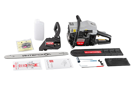 Пила цепная бензиновая 2Т 2,8л.с 52см3 шина45см цепь72зв.шаг0,325"паз1,5мм ПЦБ 152 ИНТЕРСКОЛ *1/2