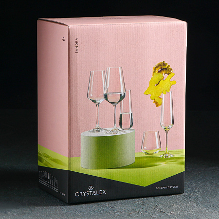 Набор бокалов стекло "BOHEMIA" "Сандра" 200мл 6шт д/шамп. 40728/D4600/200  "KRYSTALEX" *1/8