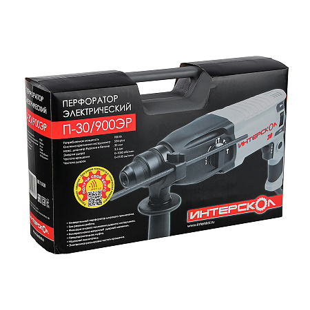 Перфоратор  900Вт 3режима 0-1050об/мин 0-5100уд/мин 3,3Дж кейс П-30/900ЭР ИНТЕРСКОЛ *1/4