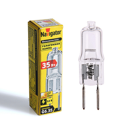 Лампа накаливания галогенная капсульная 35W-12V GY6,35 JC Navigator 94211 *5/20/100