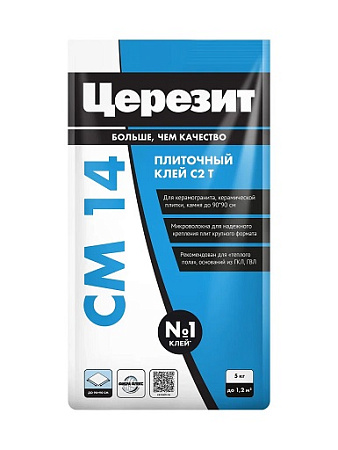 Клей для плитки СМ 14 Extra  5кг Церезит класс C2 T *1/4/144