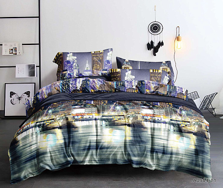 Постельное белье 1,5сп бамбук Орхидея A 0984-11, наволочки 70*70см - 2шт *1