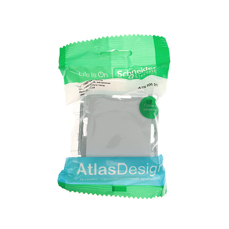 Механизм выключателя "ATLAS DESIGN" 1кл. алюминий (сх.1) 10АХ SchE ATN000311  *10/60