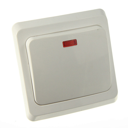 Выключатель "Этюд" СП 1кл. белый с подсветкой ВС10-005В  *10/20