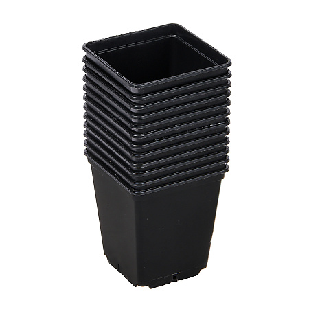 Набор горшков для рассады пластм. (0,25л *12шт) квадратный черный А5520чр (Ангора)  *1/160