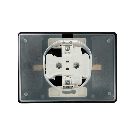 Розетка "BLANCA" СП 2-мест. антрацит з/к з/ш крышка IP44 16А 250В  BLNRS441126  *1/5/10