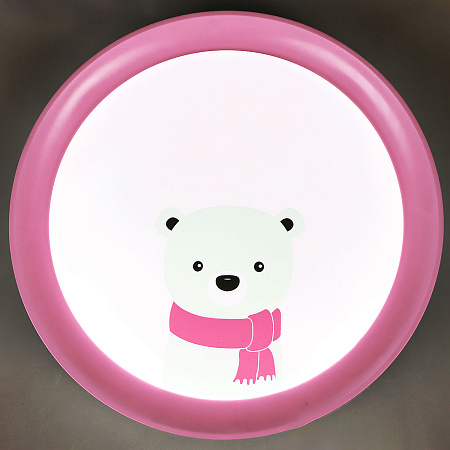 Светильник светодиодный акриловый 400мм 48W 6016P/24W*2 pink 3 реж., пульт  VERNER LIGHTING *1/10