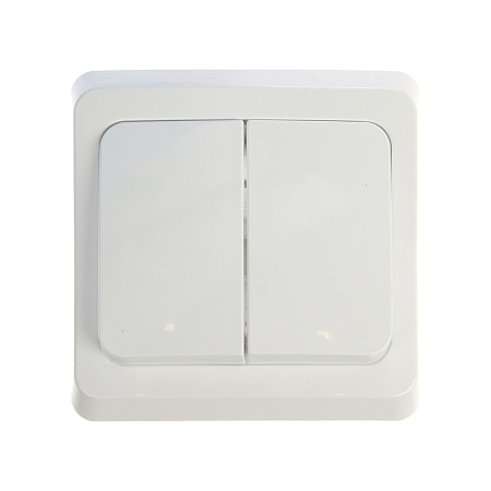 Выключатель "Этюд" СП 2кл. белый с подсветкой ВС10-006В  *10/20