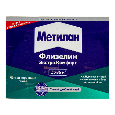 Клей для обоев флизелиновый 200г "Метилан Флизелин Экстра Комфорт 3000295 36м2 *12/24