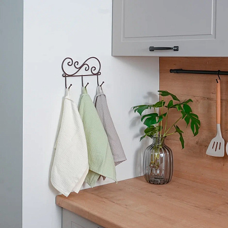 Вешалка настенная "Кружева 3" 200х130мм 3крючка Коричневый ВН 275 КОР ("ЗМИ")*1/10