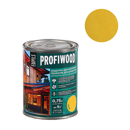 Защитно-декоративное покрытие для древесины алкидное сосна 0,7 кг PROFIWOOD *1/14/490