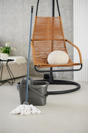 Ведро д/мытья пола пластм. со вставкой для Отжима 13л прямоуг. "Step" Антрацит SV4086АНТ*1/10