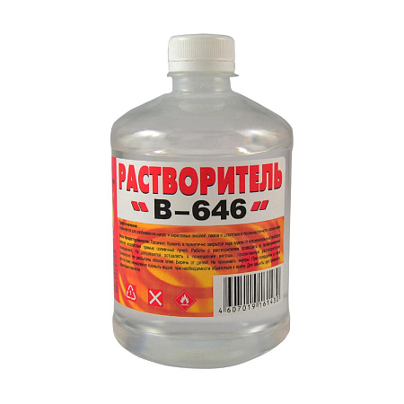 Растворитель 646  0,5 л/0,43 кг пластик Вершина *20/1200