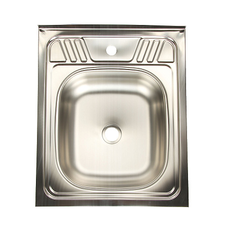 Мойка нерж. накладн.600х500х150мм 0,5 мм без сифона, выпуск 1 1/2"  *1/18