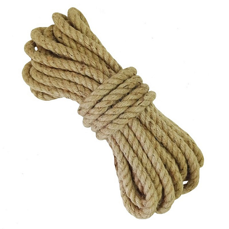 Веревка джутовая d14мм дл.10м крученая арт.10096 ("Сибшнур") *1/9
