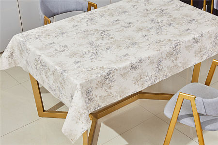 Клеёнка на тканевой основе, полиур.покр."Kleo" "Цветущ.сирень" св.беж. ш.1,37м SFPU-7961C *20