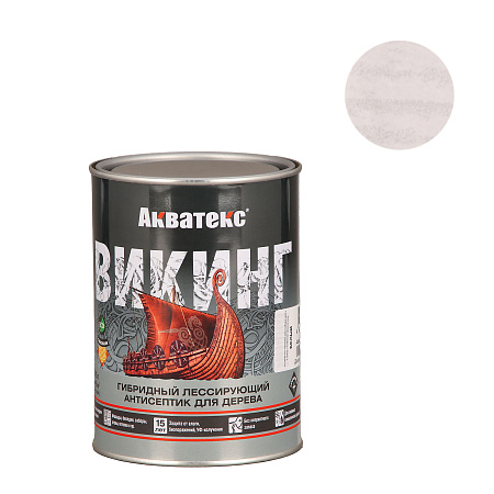 Антисептик для дерева гибридный лессирующий белый 0,75 л Акватекс ВИКИНГ *1/6/576