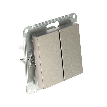 Механизм выключателя "ATLAS DESIGN" 2кл. алюминий (сх.5) 10АХ SchE ATN000351  *10