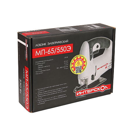 Лобзик электр. 550Вт 300-3000ход/м дер-65мм мет-5мм алюм-10мм быстрос.зажим МП-65/550Э ИНТЕРСКОЛ*1/5