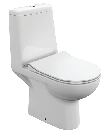 Унитаз-компакт MONOLITH CLEAN ON 011 3/5 кр.дюр. slim lift, easy-off, белый Cersanit *1/9