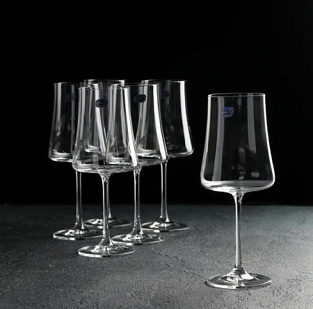 Набор бокалов стекло "BOHEMIA" "Экстра" 560мл 6шт д/вина 40862/560 "KRYSTALEX" *1/8