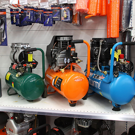 Компрессор воздушный 1500Вт 2600об/мин 240л/мин 24л 8бар безмасляный АС93224OL STURM  *1