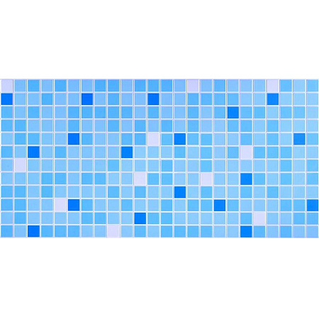 Панель стеновая ПВХ "ДЕКОПАН" Мозайка №72 голубой  микс (955*480 мм) *10