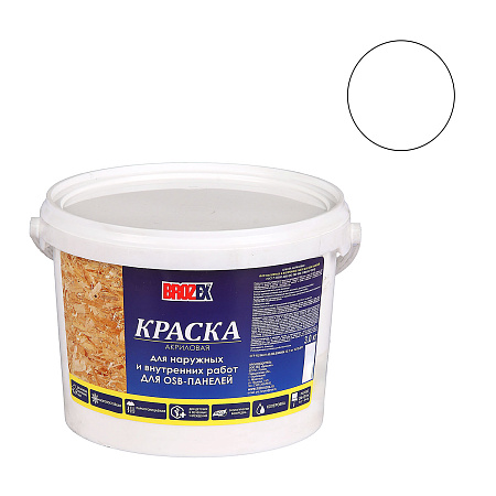 Краска по OSB акриловая для внутренних и наружных работ 3 кг BROZEX  *4/192