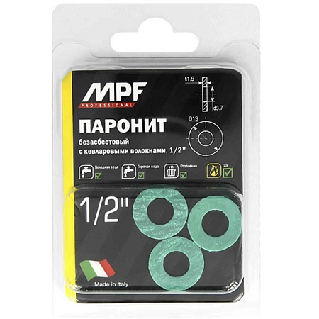 Прокладка 1/2" безасбестовый паронит (3 шт.)  MP (аналог ИИ146) *10/150