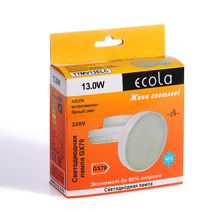 Лампа светодиодная 13W GX70 таблетка 4K нейтральный матовая Ecola 111x42 T7MV13ELC *10/40