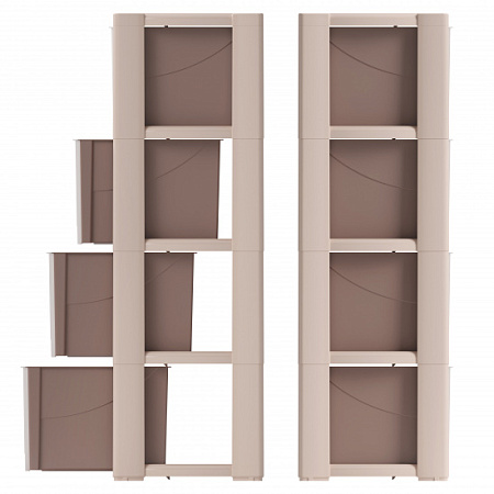 Комод пластм. "Колорит" 4 ящика выс.940мм, шир.475мм, гл.300мм Беж/св.Беж. М7834"ЗПИ"Альтернатива"*1