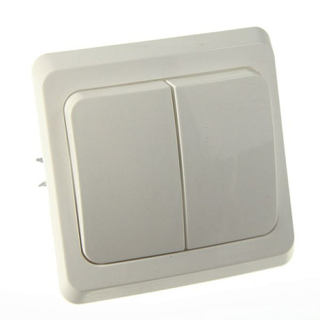 Выключатель "Этюд" СП 2кл. белый ВС10-002В *10/20