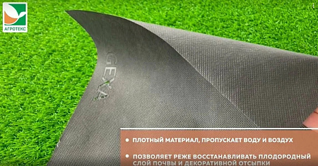 Геотекстиль нетканый Черный пл.120г/кв.м, шир.0,8м, дл.12м, в пакете "Агротекс" *1/12