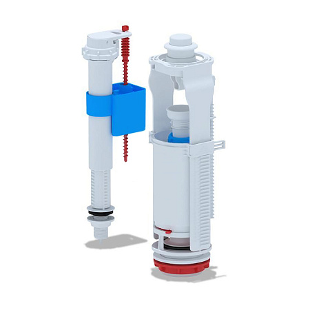 Арматура бачка (КОМПЛЕКТ) кнопка/белая, нижняя,  АНИ WС8510  *1/20