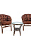 Набор дачной мебели "Багама" (стол (стекло) + 2 кресла (до 85кг (мягкий элемент) натурал ротанг *1/4