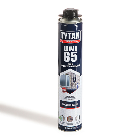 Пена монтажная профес. 1000мл/930гр летняя "TYTAN 65 UNI" 30217/16968  до 55л *6/12/504