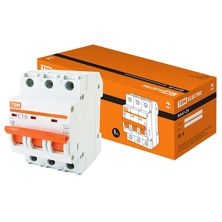 Авт.выкл. TDM ВА 47-29 10А/3П SQ0206-0107   *4/40