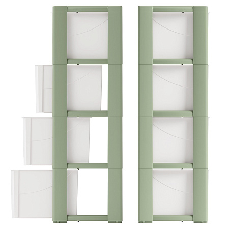 Комод пластм. "Колорит" 4 ящика выс.940мм, шир.475мм, гл.300мм Зелёный М9041"ЗПИ "Альтернатива" *1