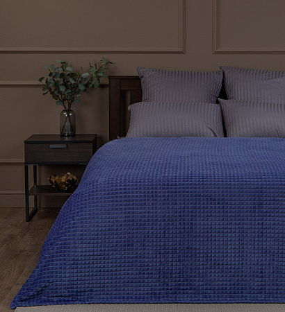 Плед 150*200см фланель жаккард кубики синий 17-3923 FF FNJq BL1 Absolute *1