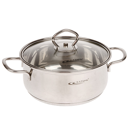 Набор кастрюль нерж. "Катунь" "Лира":1,6л+2,2л+3,2л, термор.дно, Ст.кр. КТ-CP-001 *1/2