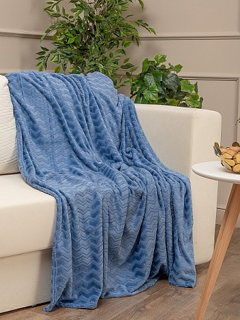 Плед 150*200см фланель жаккард зигзаг голубой TF FNZ LTBL1 033/1520 NC Absolute *1