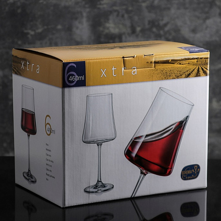 Набор бокалов стекло  "BOHEMIA" "Экстра" 460мл 6шт д/вина 40862/460 "KRYSTALEX" *1/8