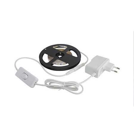 Лента светодиодная 3м 6,0К 4,8Вт/м IP20 SMD2835 блок/пит выкл SQ0331-0224 TDM *1/30
