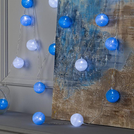 Гирлянда Нить 5м 20LED белый Клубки морские прозрачная нить 220V IP20 5985177  *1/20