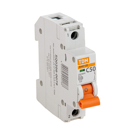 Авт.выкл. TDM ВА 47-29 50А/1П SQ0206-0079  *12/120